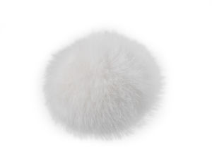 Pompon premium pufos din blană cu buclă elastică (Ø6 cm)