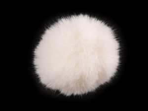 Pompon premium din blană artificială cu buclă elastică (Ø12 cm și Ø14 cm)