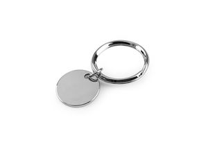 Inel de chei premium din metal cu pandantiv rotund gravabil (Ø20mm)