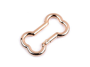 Carabină metalică în formă de os pentru brelocuri, genți și accesorii de galanterie
