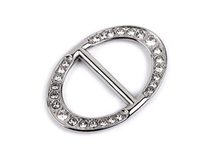 Cataramă metalică premium cu închizătoare și ștrasuri din cristal pentru ținute de seară și accesorii, 19 mm