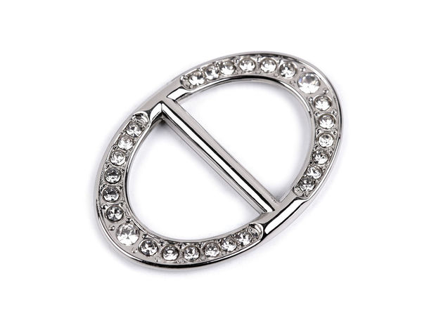 Cataramă metalică premium cu închizătoare și ștrasuri din cristal pentru ținute de seară și accesorii, 19 mm