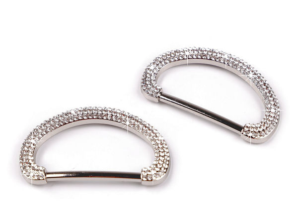 Cataramă metalică elegantă cu strasuri - Lățime interioară 30 mm pentru curele, genți și îmbrăcăminte