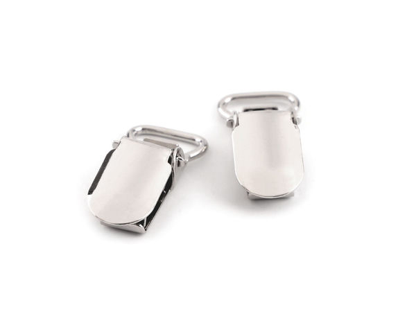 Clemă și cataramă metalică premium pentru bretele - 10 mm (Finisaj nichelat)
