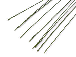 Sârmă floristică verde îmbrăcată în hârtie - Ø0,8 mm x 60 cm | Sârmă flexibilă pentru coronițe, ikebana și aranjamente