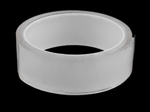 Bandă dublu adezivă Nano Premium - Lățime 3 cm, bandă gel adezivă reutilizabilă extra rezistentă (Transparentă, grosime 1,7 mm)