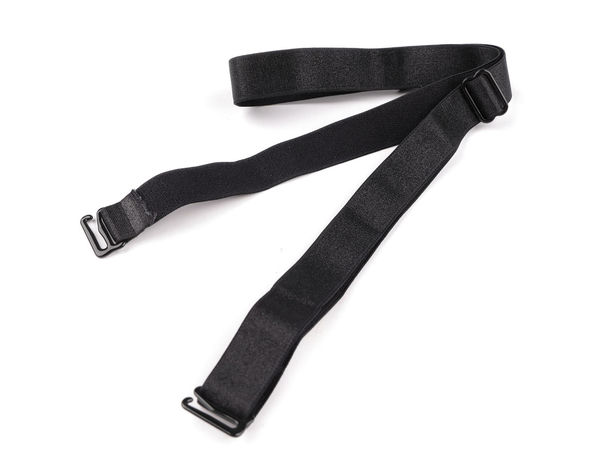 Bretea premium de sutien tip halter cu accesorii metalice, 15 mm - Negru