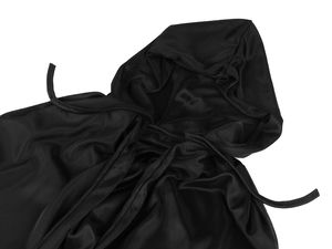 Pelerină premium neagră cu glugă pentru carnaval - Pelerină dublu stratificată pentru costume, adulți și copii