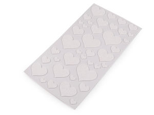 Inimi autoadezive din spumă moosgummi cu sclipici - Dimensiuni asortate pentru scrapbooking și lucru manual