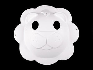 Mască din carton pentru pictat DIY, model animal, pentru petreceri și carnaval - Mască albă pentru activități creative și hobby, cu bandă elastică