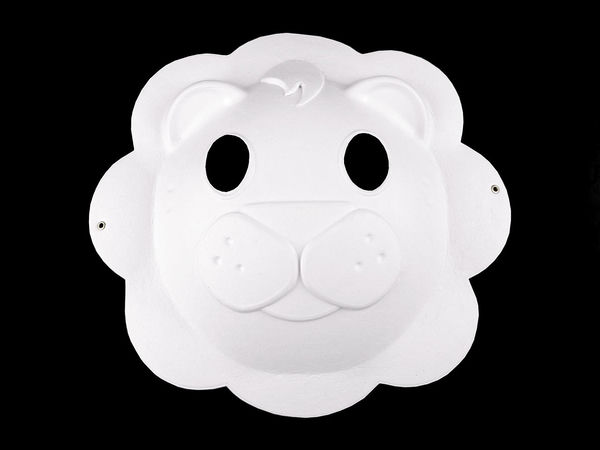 Mască din carton pentru pictat DIY, model animal, pentru petreceri și carnaval - Mască albă pentru activități creative și hobby, cu bandă elastică