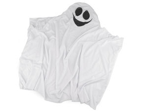 Costum premium de fantomă albă pentru carnaval, Halloween și petreceri tematice - Deghizare clasică înfricoșătoare cu orificii din plasă pentru ochi