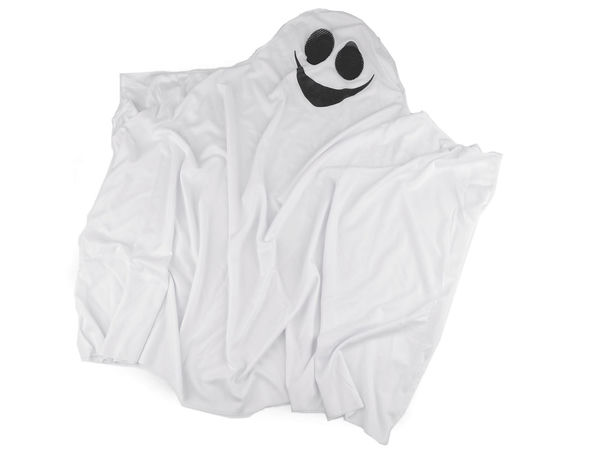 Costum premium de fantomă albă pentru carnaval, Halloween și petreceri tematice - Deghizare clasică înfricoșătoare cu orificii din plasă pentru ochi