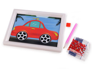 Set premium DIY de pictură cu diamante pentru copii, cu ramă - Set creativ pentru activități de mozaic