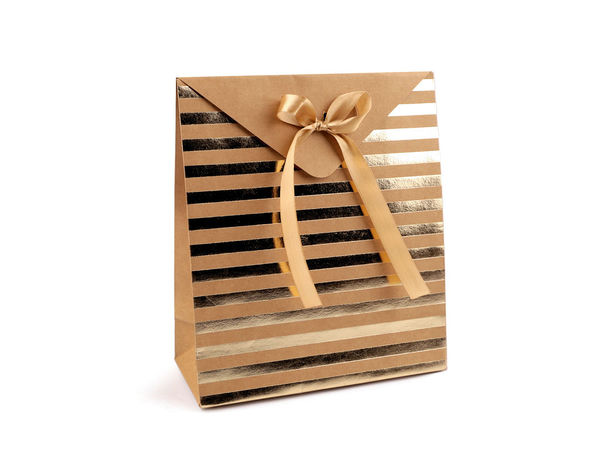 Cutii decorative de cadou din hârtie Kraft cu funde din panglică de satin (set de 2) - Imprimeuri metalice premium asortate pentru cadouri mici