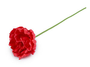 Tijă cu mac roșu artificial - Fir floral premium din cauciuc spumă pentru vaze și Ikebana