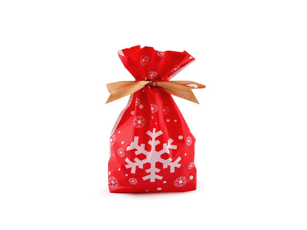 Săculețe festive de Crăciun pentru dulciuri și cadouri, cu panglică din satin, 12 x 17.5 cm