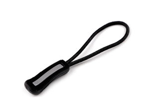 Buclă reflectorizantă premium pentru fermoar - șnur prelungitor antiderapant negru pentru jachete, rucsacuri și echipamente (9x25 mm)