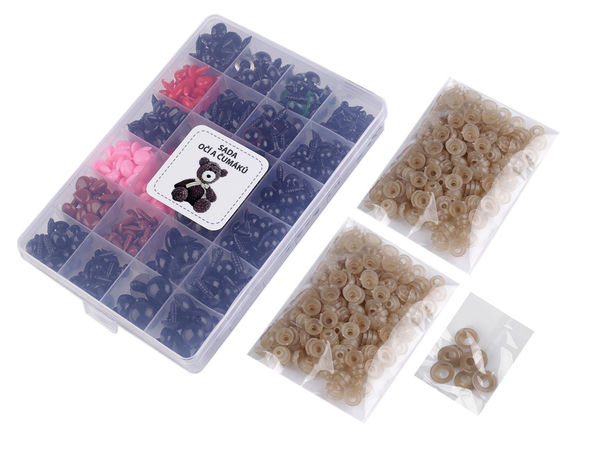 Set premium de 420 de piese cu ochi și nasuri de siguranță și șaibe de fixare, pentru păpuși DIY, jucării de pluș și proiecte amigurumi