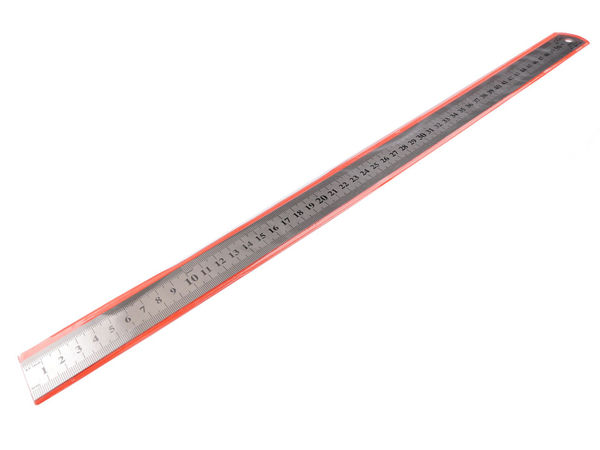 Riglă metalică gravată premium, 50 cm - Scală dublă metrică și imperială pentru croitorie, lucru manual și modelism
