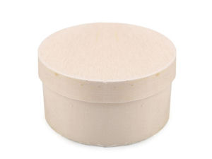 Cutie rotundă mică din lemn pentru activități creative Premium - Organizator și depozitare DIY din placaj natur