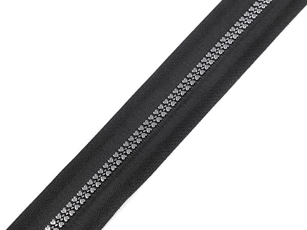Fermoar continuu premium nr. 5 din plastic cu dinți decorativi