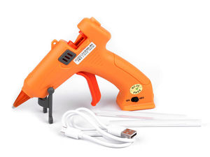 Pistol de lipit mini premium fără fir și reîncărcabil - Pistol cu adeziv la cald de 7mm cu încărcare USB pentru proiecte creative, cu suport de masă și batoane de lipici
