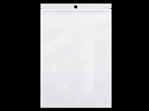 Pungi de prezentare cu agățătoare și închidere ziplock, față transparentă - 16x24 cm