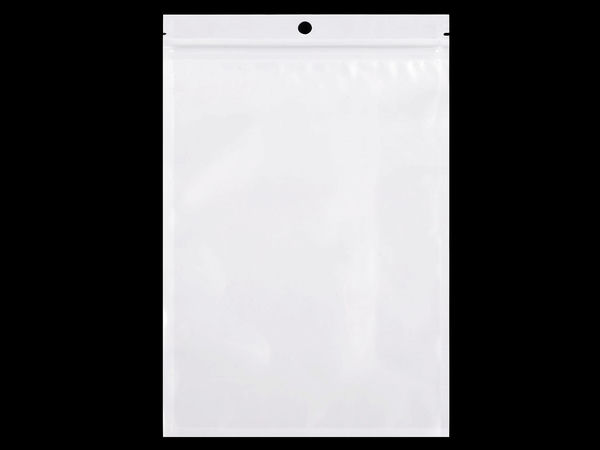 Pungi de prezentare cu agățătoare și închidere ziplock, față transparentă - 16x24 cm