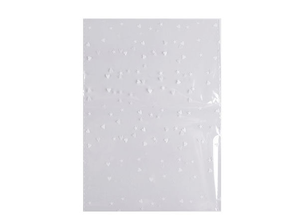 Pungi transparente pentru cadouri cu model cu inimi (13 x 18 cm) – Pungi decorative premium pentru ambalarea bijuteriilor, mărturiilor și articolelor de galanterie