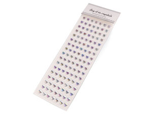 Benzi autoadezive premium cu ștrasuri în formă de inimă pentru lucru manual și scrapbooking, Ø10 mm