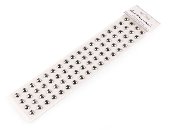 Benzi premium autoadezive cu strasuri metalice în formă de inimă (10 mm) pentru galanterie, lucru manual, scrapbooking și decorațiuni de nuntă DIY - 72 piese