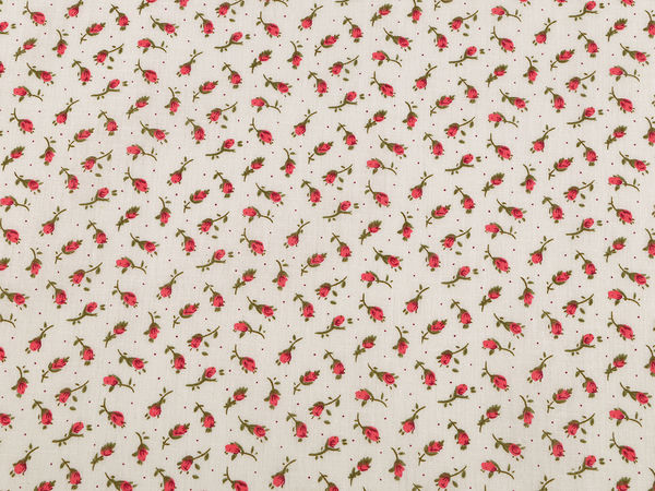 Pânză canvas premium din bumbac cu imprimeu floral delicat, roz deschis cremos