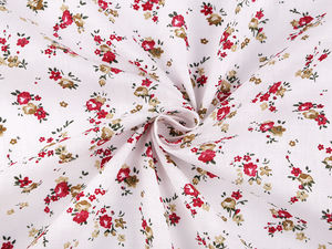 Pânză canvas din bumbac premium cu imprimeu floral mărunt - Material moale pentru croitorie și galanterie