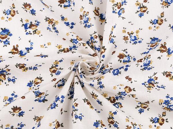 Pânză canvas din bumbac premium cu imprimeu floral mărunt - Material moale pentru croitorie și galanterie