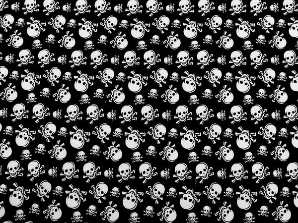 Țesătură premium din bumbac canvas cu imprimeu cu cranii - Material de creație în stil gotic și rocker