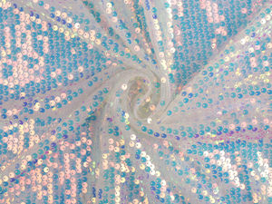 Material premium din tulle cu paiete iridiscente - Alb-unt AB