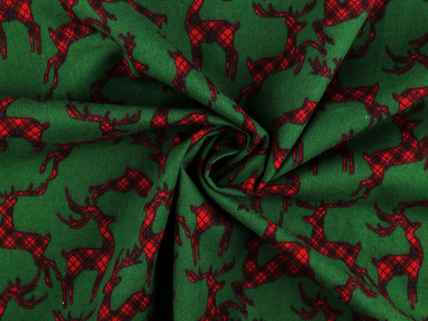 Țesătură din flanelă de bumbac cu motiv festiv de Crăciun - Material moale și călduros pentru îmbrăcăminte de noapte, haine și decorațiuni de casă