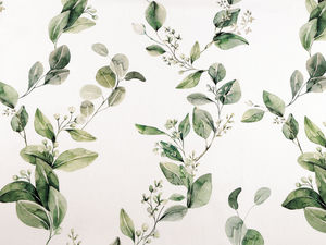 Material premium din amestec de bumbac Half Panama - Imprimeu digital botanic și floral