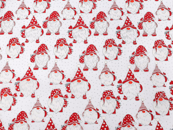 Material textil decorativ premium cu sclipici și spiriduși de Crăciun - Pânză rigidă pentru lucru manual, fețe de masă festive și croitorie (Alb)