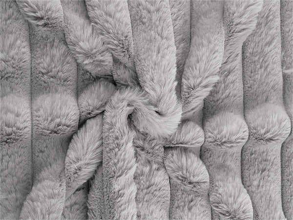 Material blană artificială premium cu dungi tip chinchilă - Blană ecologică ultra-fină cu fir mediu pentru articole vestimentare și decorațiuni