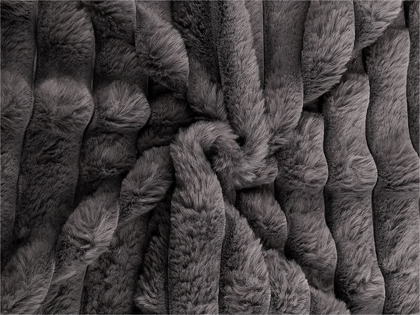 Material blană artificială premium cu dungi tip chinchilă - Blană ecologică ultra-fină cu fir mediu pentru articole vestimentare și decorațiuni