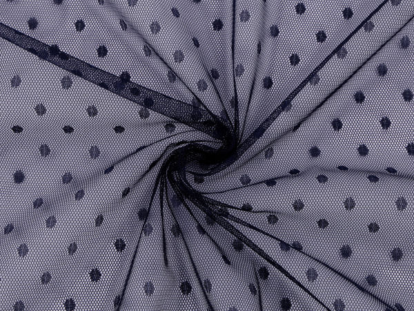 Material tull elastic premium cu buline - Vândut la metru