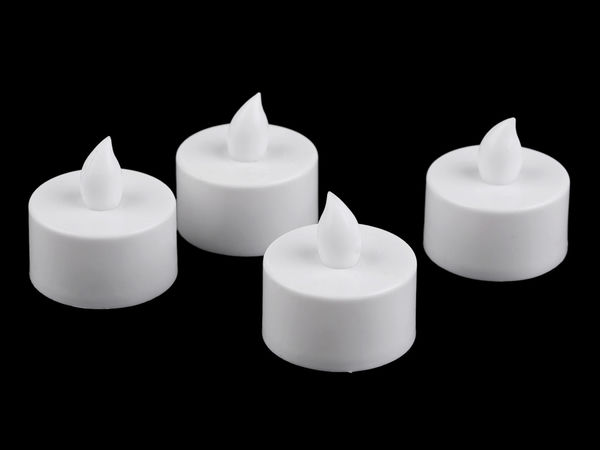 Lumânare pastilă premium cu LED, pe baterii - Lumină caldă, Ø 3,6 cm
