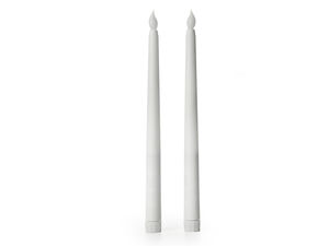 Lumânare LED conică premium, albă, cu efect de pâlpâire - Lumânare decorativă fără flacără, pe baterii (Ø2 cm)