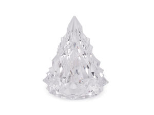 Brad de Crăciun elegant, transparent, iluminat cu LED - Decorațiune festivă cu baterii și lumină albă caldă (baterii incluse)