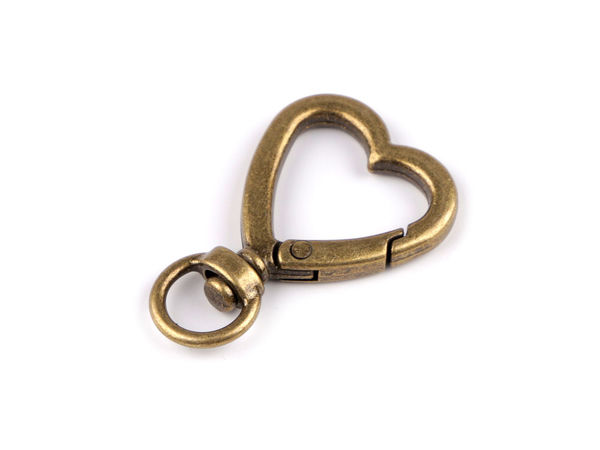 Carabină Metalică Rotativă în Formă de Inimă - Pentru Chingă de 10 mm, Accesorii Elegante pentru Genți și Brelocuri