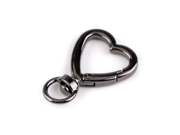 Carabină Metalică Rotativă în Formă de Inimă - Pentru Chingă de 10 mm, Accesorii Elegante pentru Genți și Brelocuri