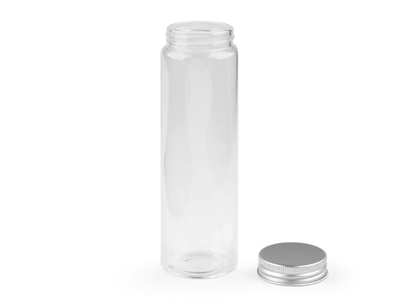Sticlă transparentă premium cu capac metalic filetat etanș - 47x150 mm (210 ml)