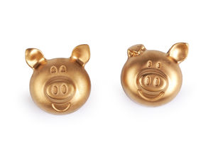 Figurină porcușor norocos auriu în miniatură - Ornament decorativ pentru coronițe de Crăciun, cutii de cadouri și decoruri festive